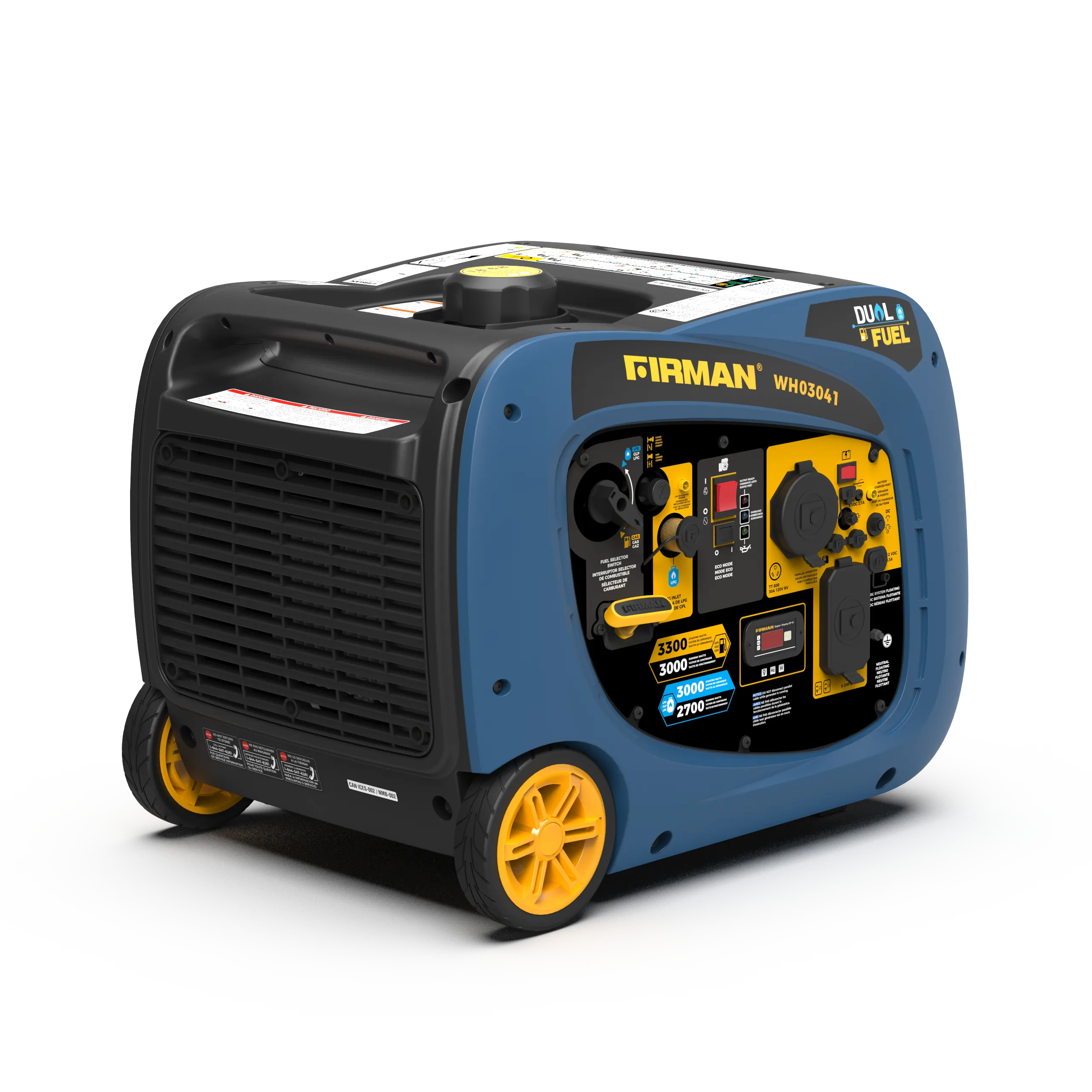 Dual Fuel Inverter Portable Generator 3300W Recoil Start