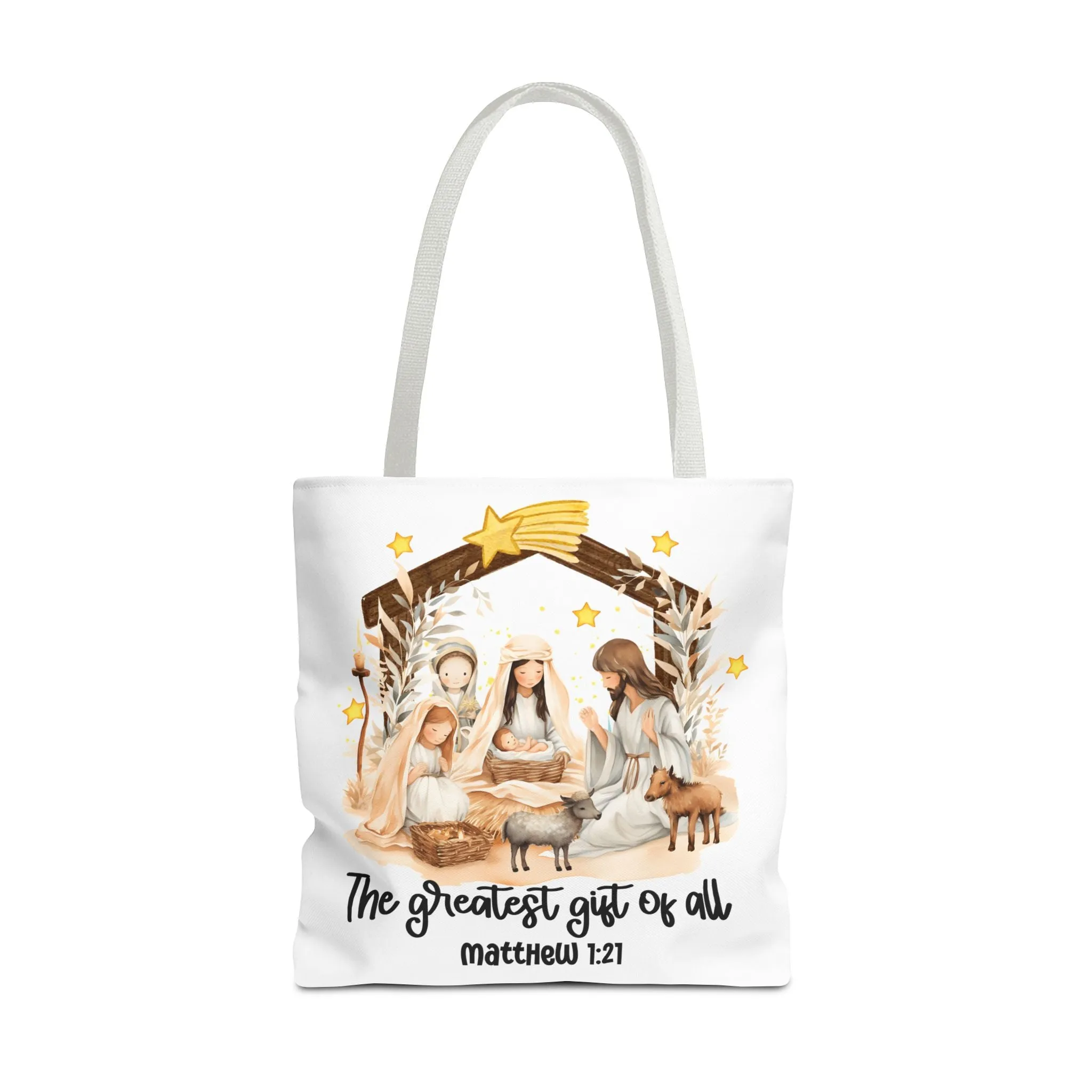 Faith-Inspired Tote Bag - "The Greatest Gift of All" - Perfect for Christmas & Everyday Use