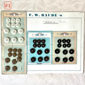 Fancy Button Salesman Sample Cards - F. W. Baude