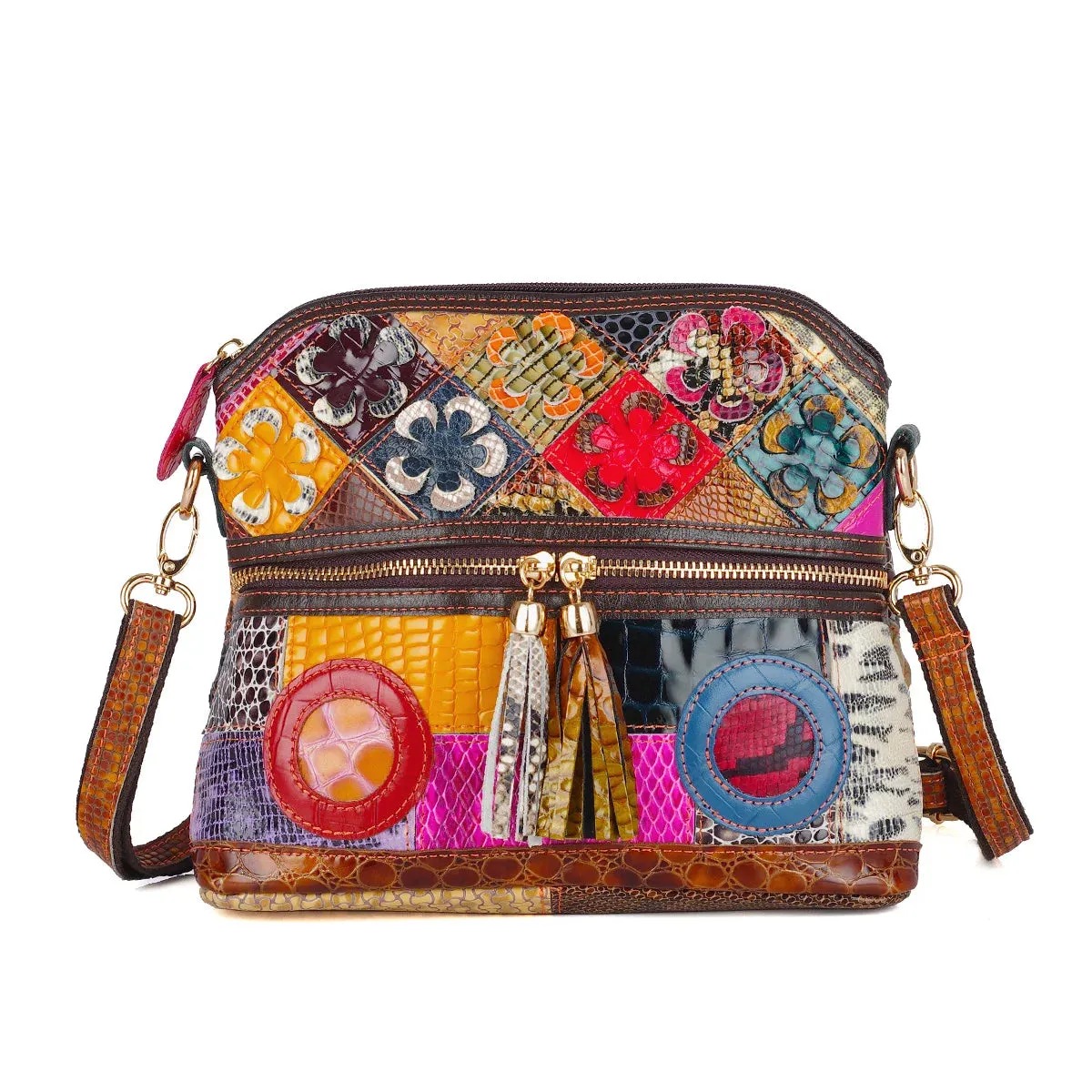 Festival Colours Flowers & Mosaics Shoulder Handbag