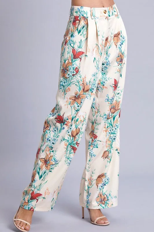 Floral Lightweight Woven Pants