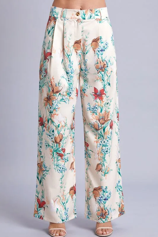 Floral Lightweight Woven Pants