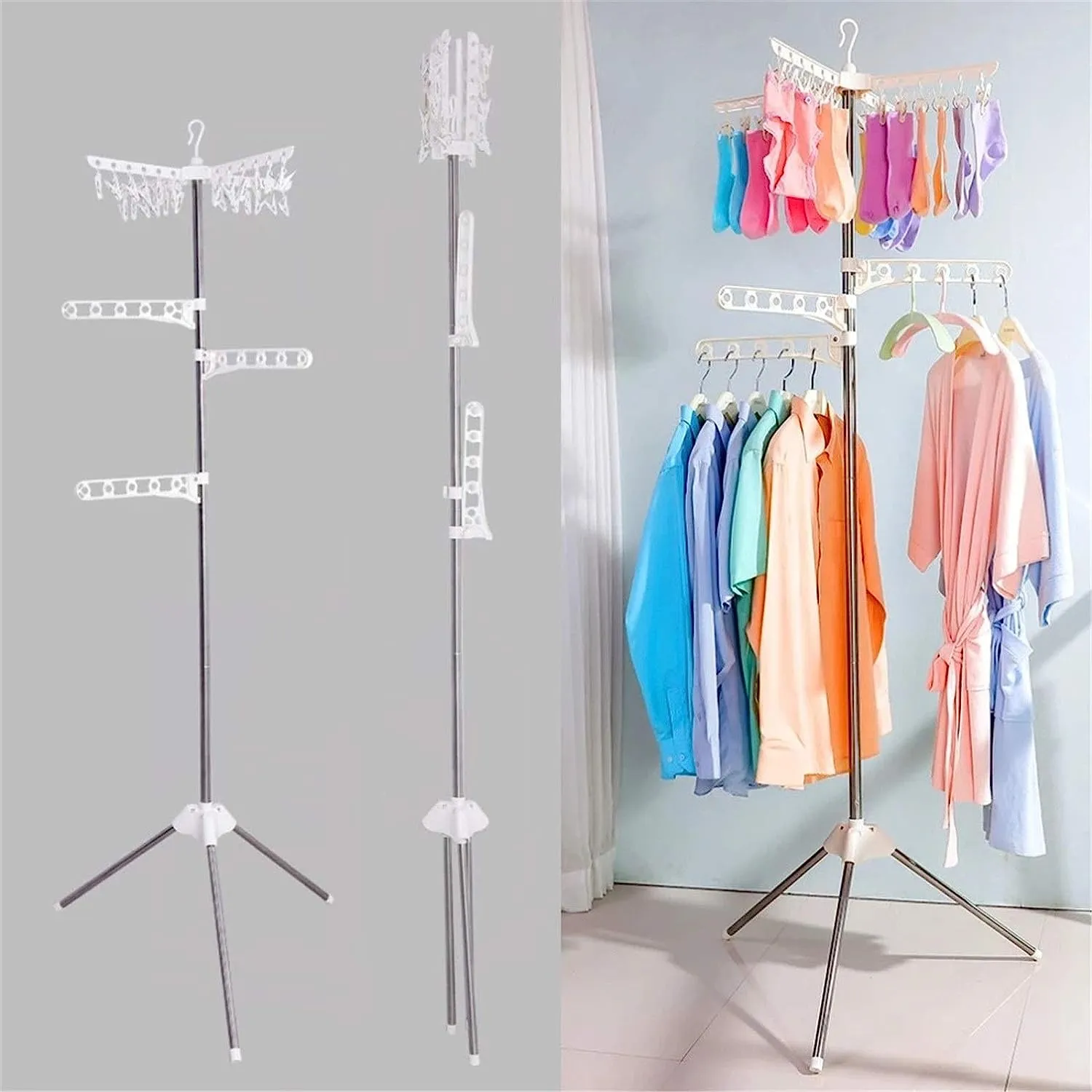 Foldable Multi-Functional Clothes Drying Rack