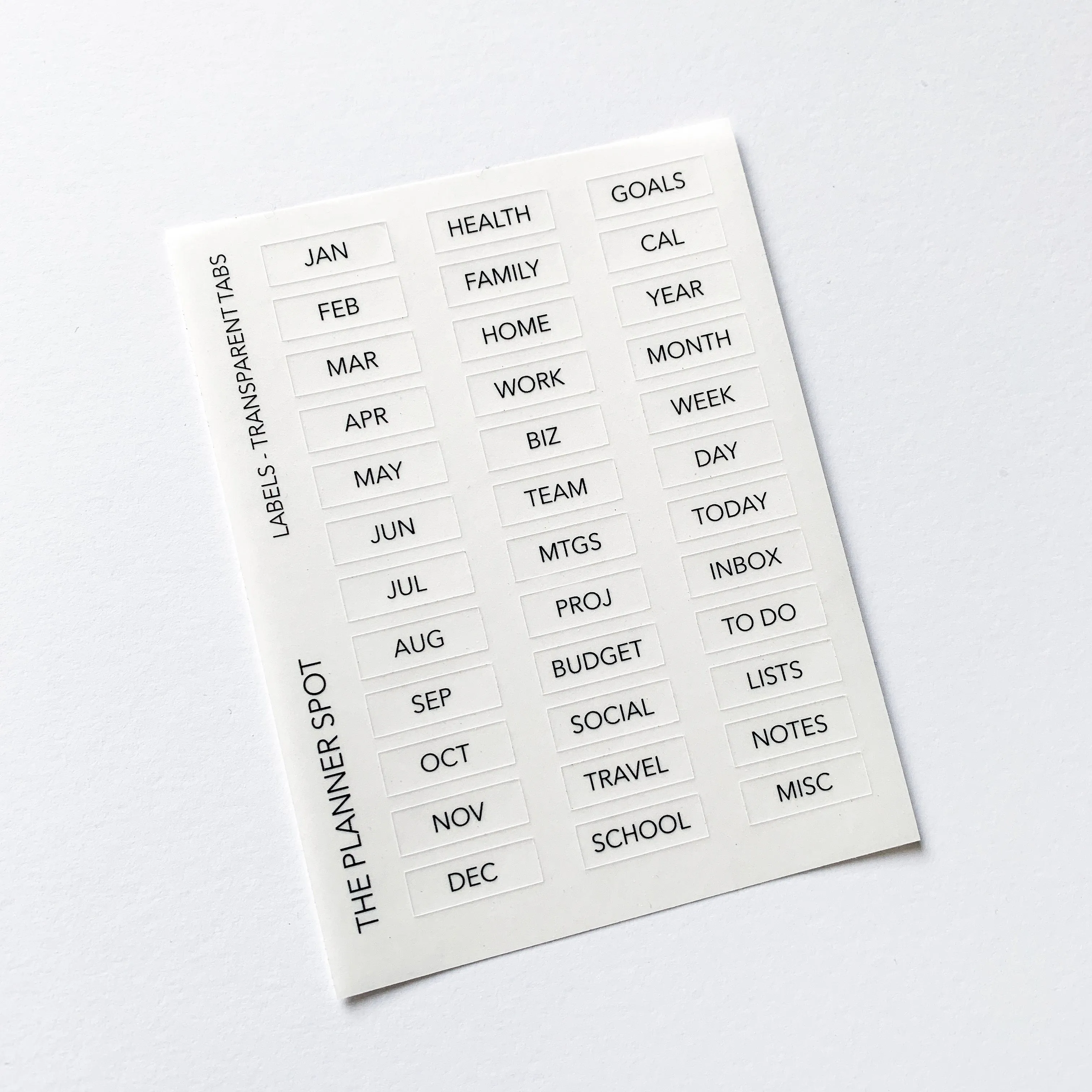 Functional Planner Stickers - Clear Tab Labels