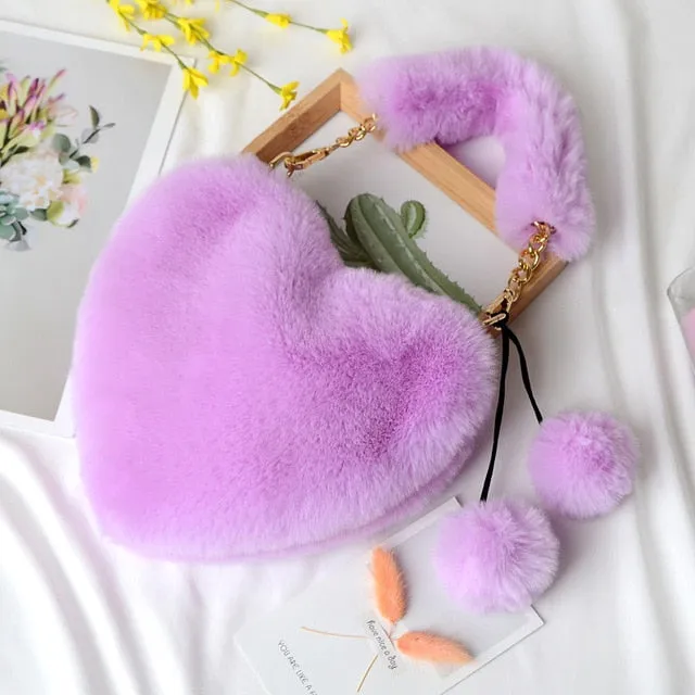 Fur Heart Bag