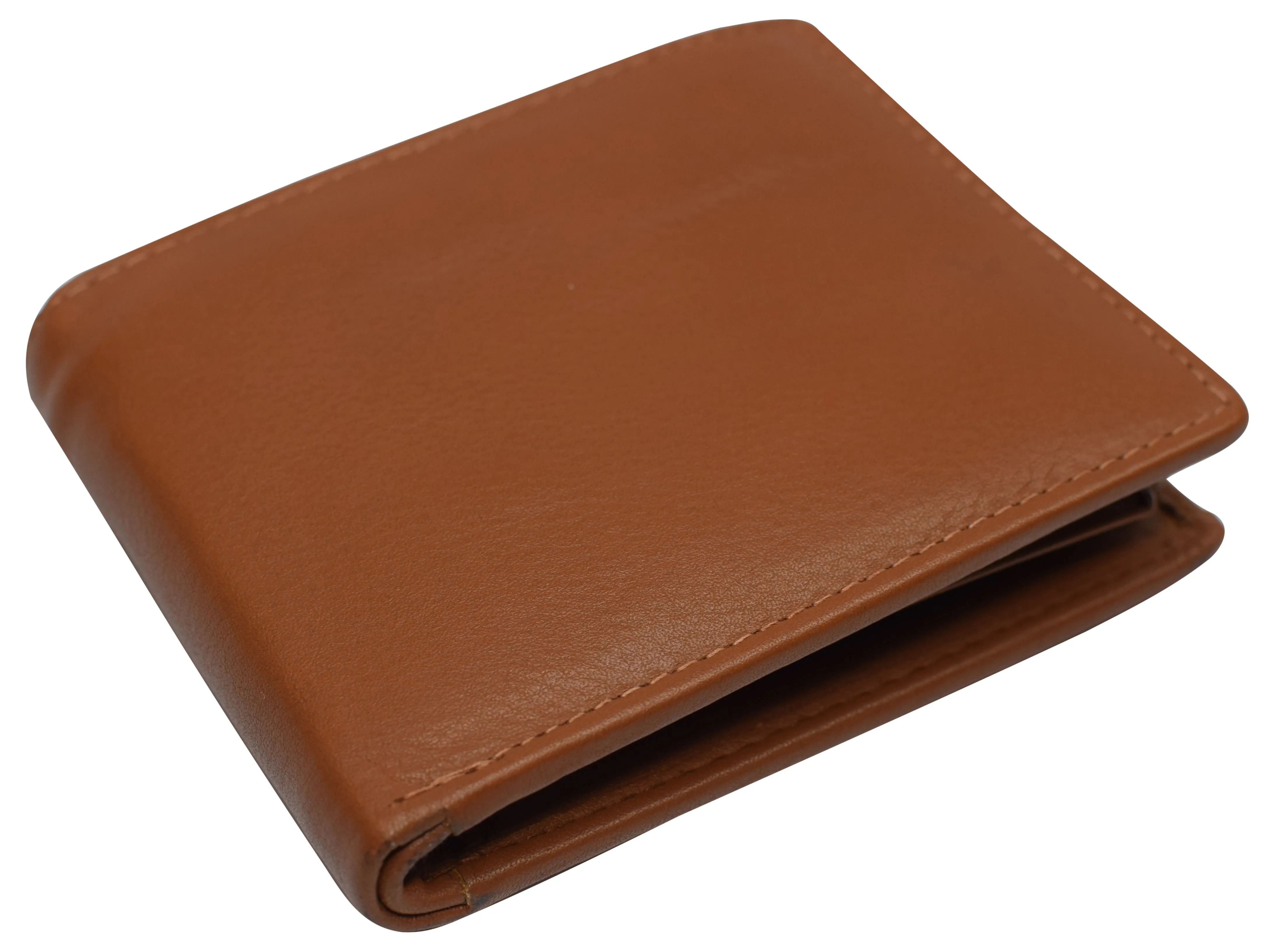 Genuine Leather RFID Blocking Double Flap 3 ID Window Bifold Wallet 630590