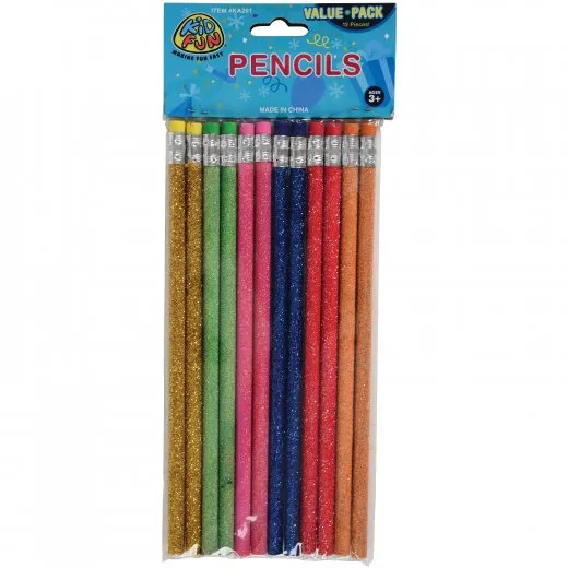 Glitter Kids Stationery Pencils (One Dozen)