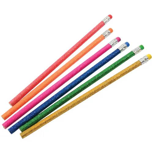 Glitter Kids Stationery Pencils (One Dozen)