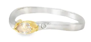 Gorgeous 18K White 2-Tone Gold Fancy Color Pink Diamond Designer Stacking Band Ring