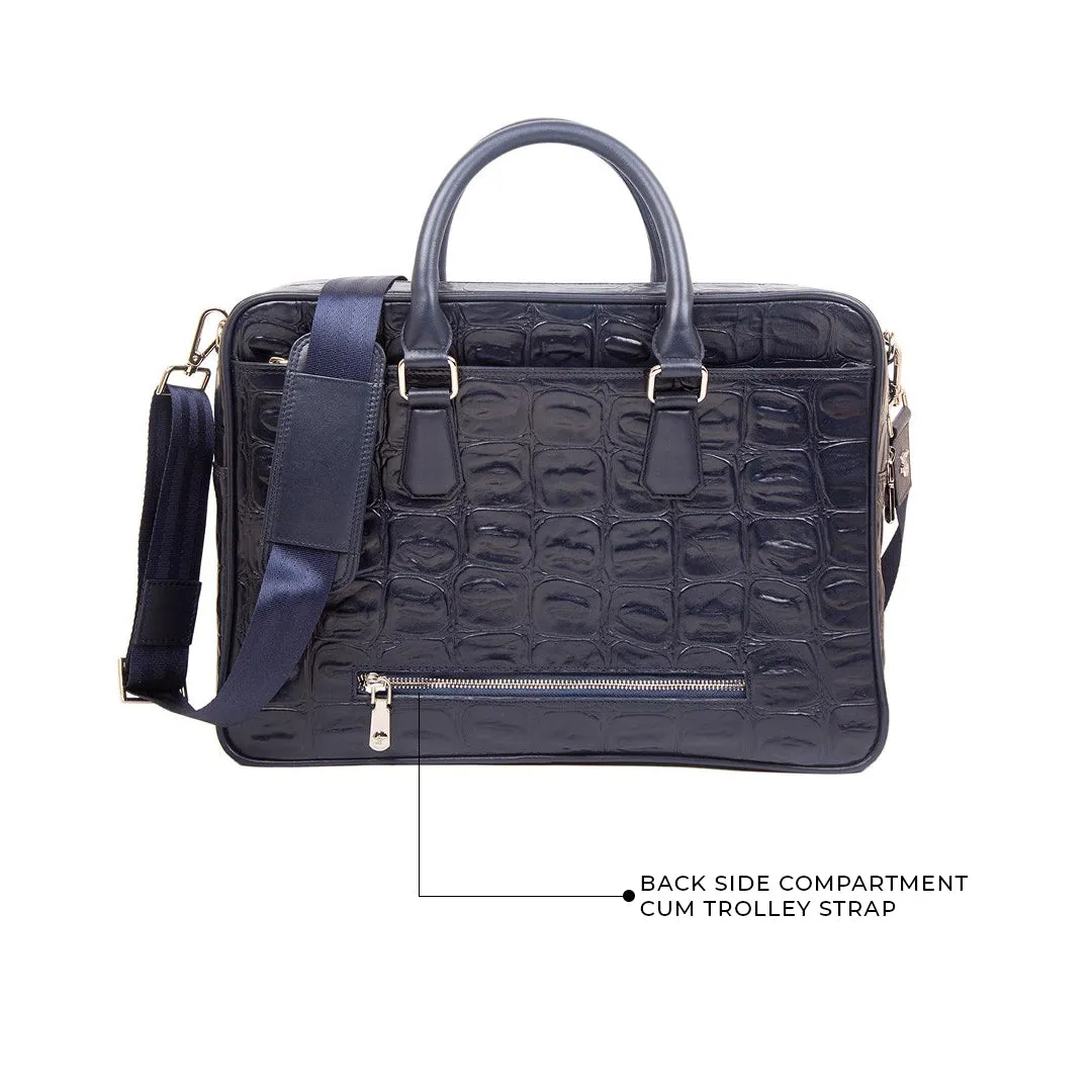 Great Dane | Luxury Laptop Bag | 100% Genuine Leather | For Office Use | Colour - Green & Blue