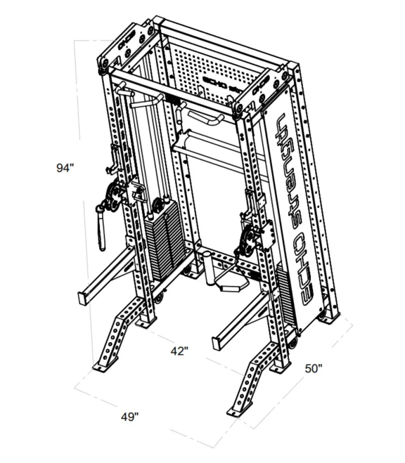 Half Rack Functional Trainer Combo with Storage