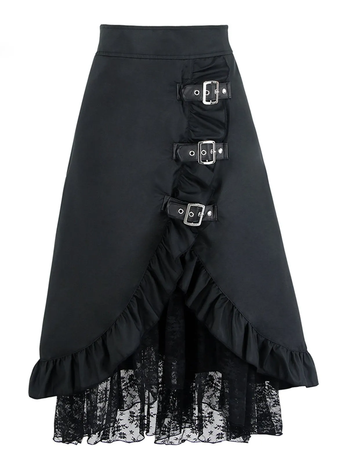 Halloween Steampunk Ruffle Gothic Skirt