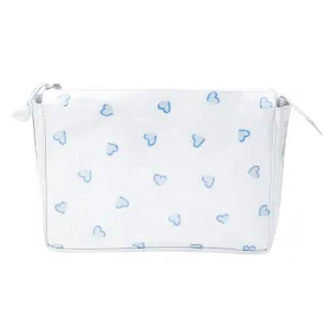 Hearts Large Makeup Bag in Blue