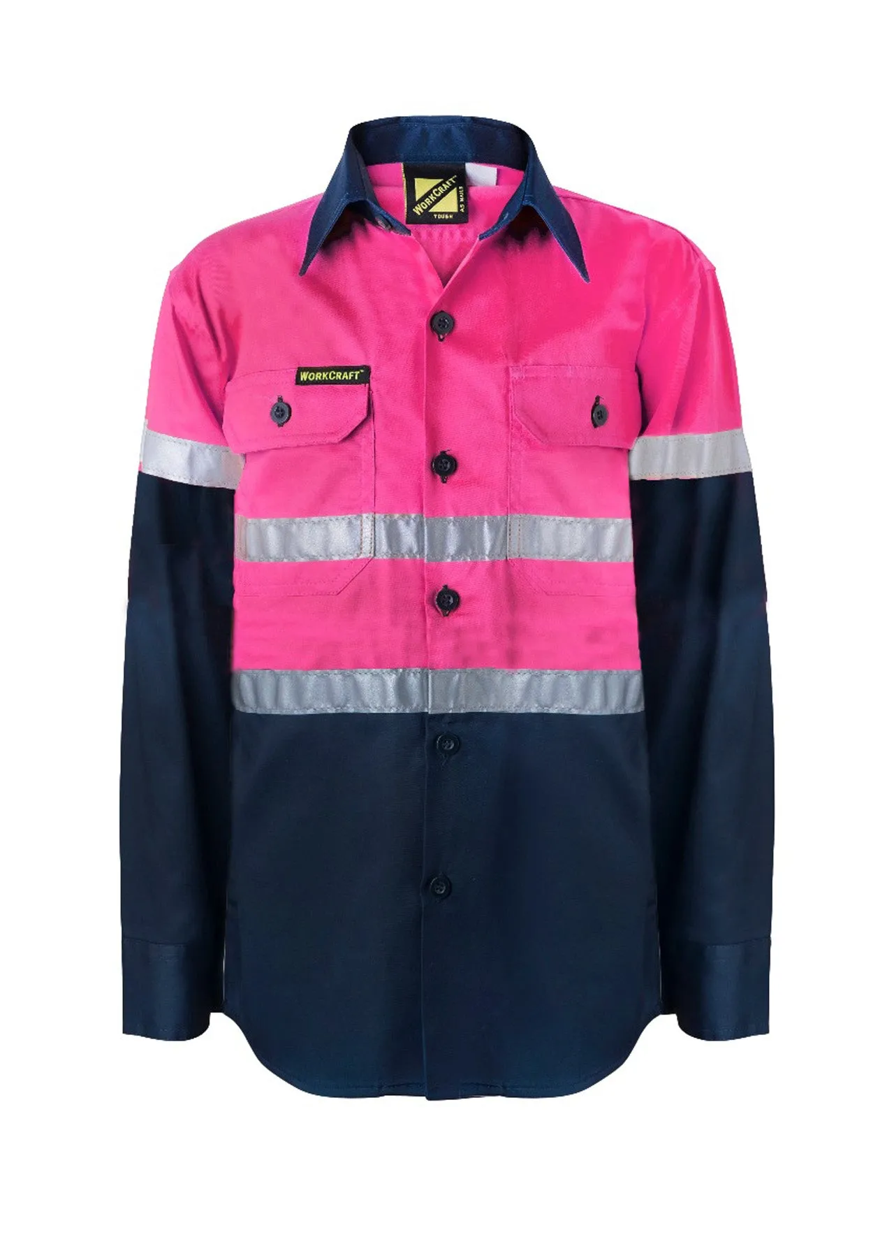 Hi Vis Kids Lightweight Long Sleeve Cotton Drill Shirt with Reflective Tape (NC-WSK129)