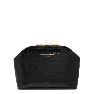 Honoré Brunelle croco black calfskin leather toiletry bag