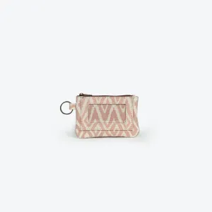 ID Pouch In Pink Ikat Print