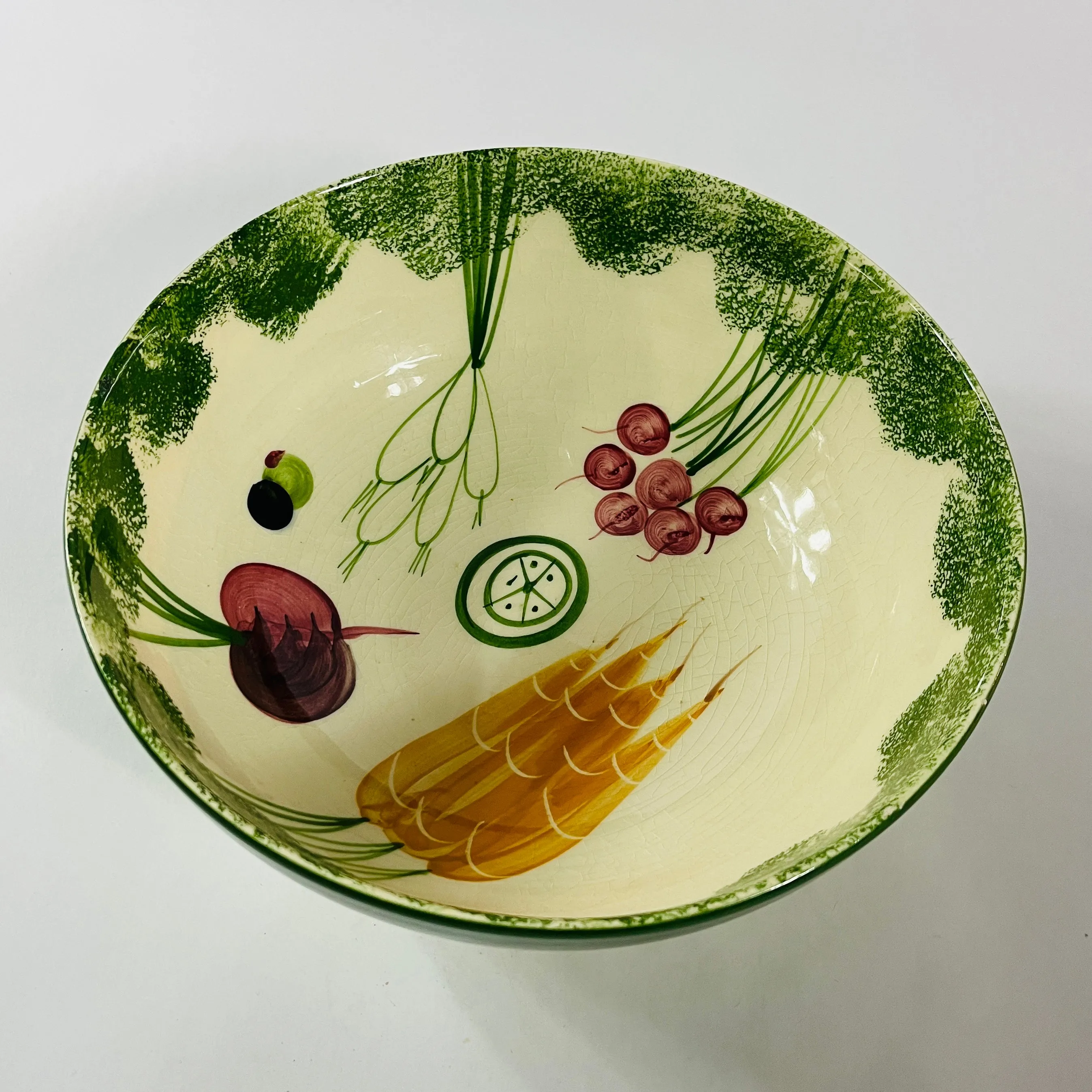 Italian Vegetable Salad Bowl and Plates, Set of 5