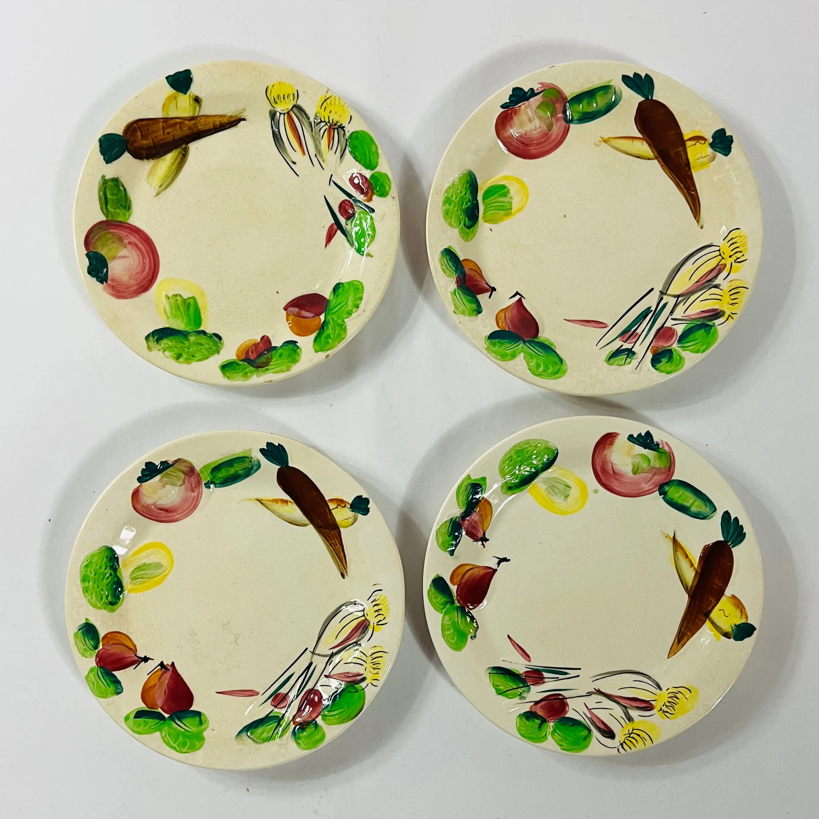 Italian Vegetable Salad Bowl and Plates, Set of 5