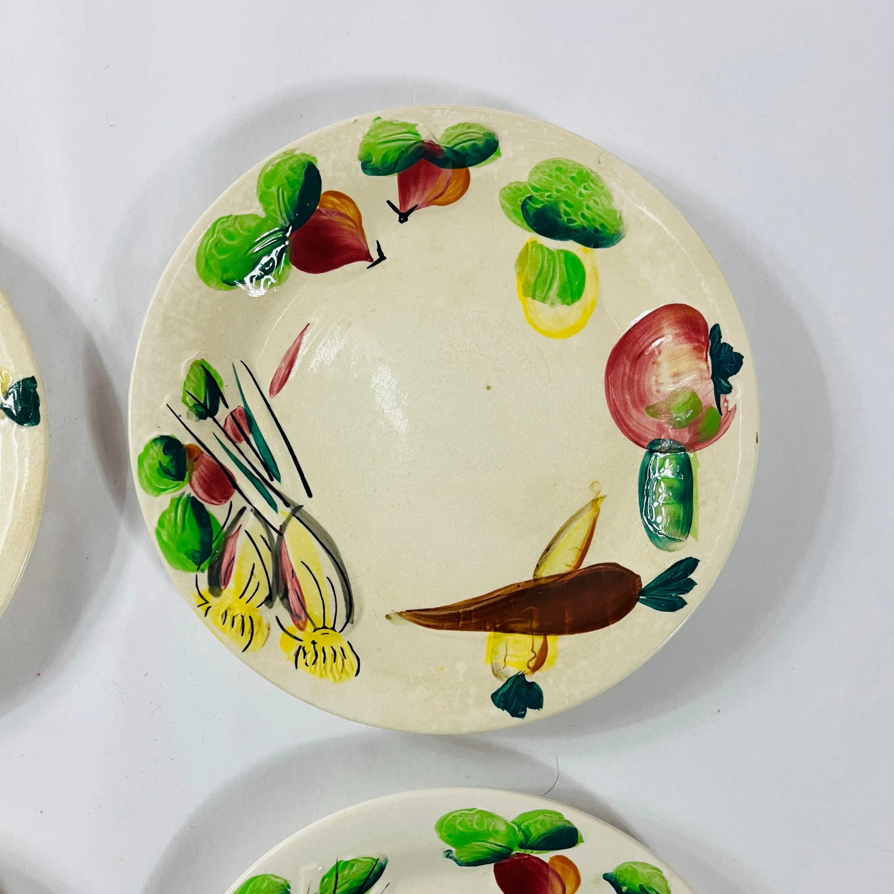 Italian Vegetable Salad Bowl and Plates, Set of 5