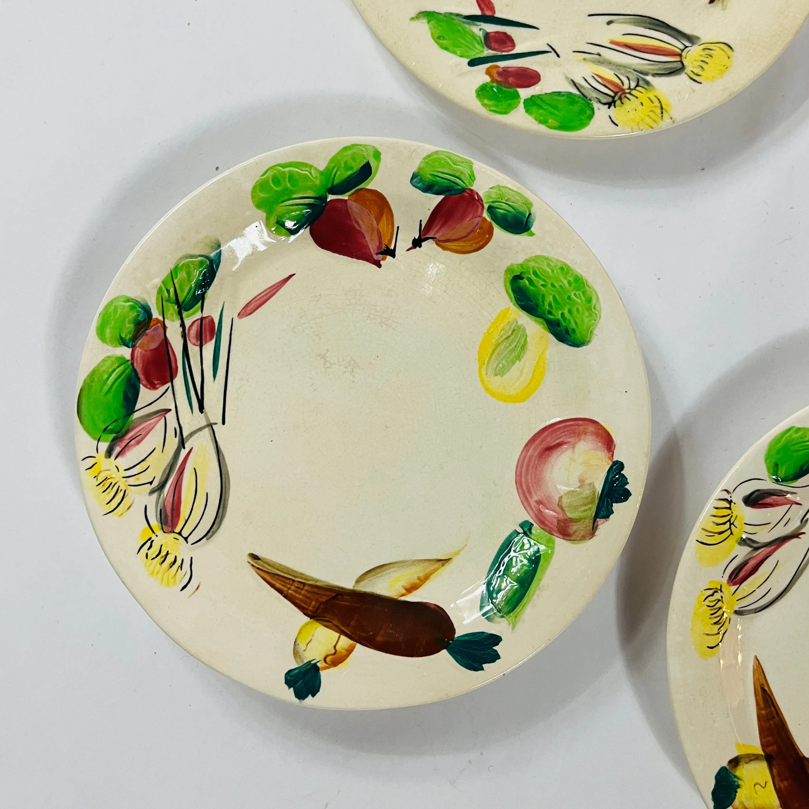 Italian Vegetable Salad Bowl and Plates, Set of 5