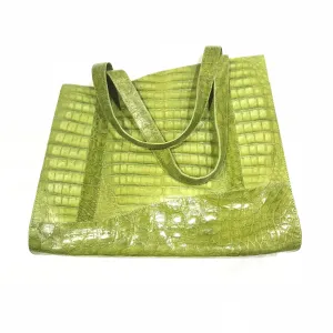 Kashani Lime Green All Over Alligator Purse Handbag