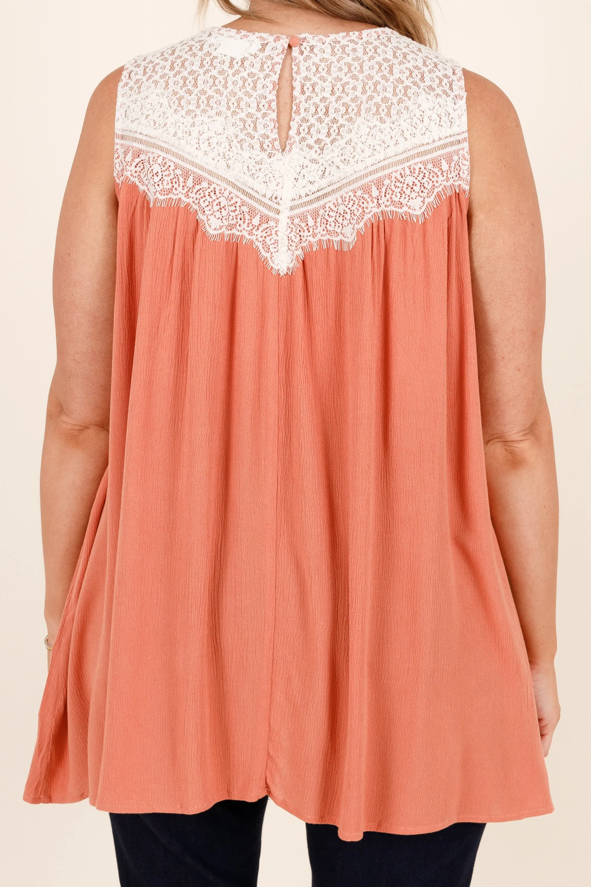 Lace With Love Top, Mauve