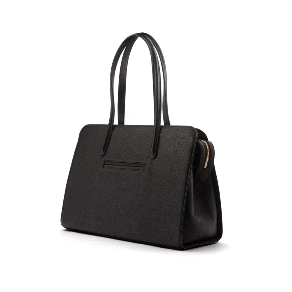 Ladies' Leather 15" Laptop Handbag - Black