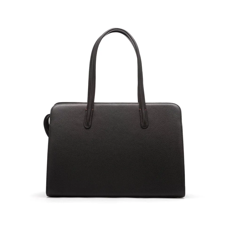 Ladies' Leather 15" Laptop Handbag - Black