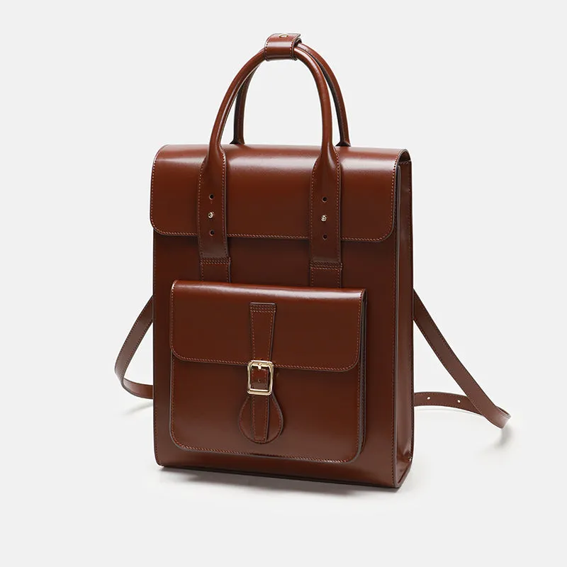 Large Laptop Briefcase Leather Backpack