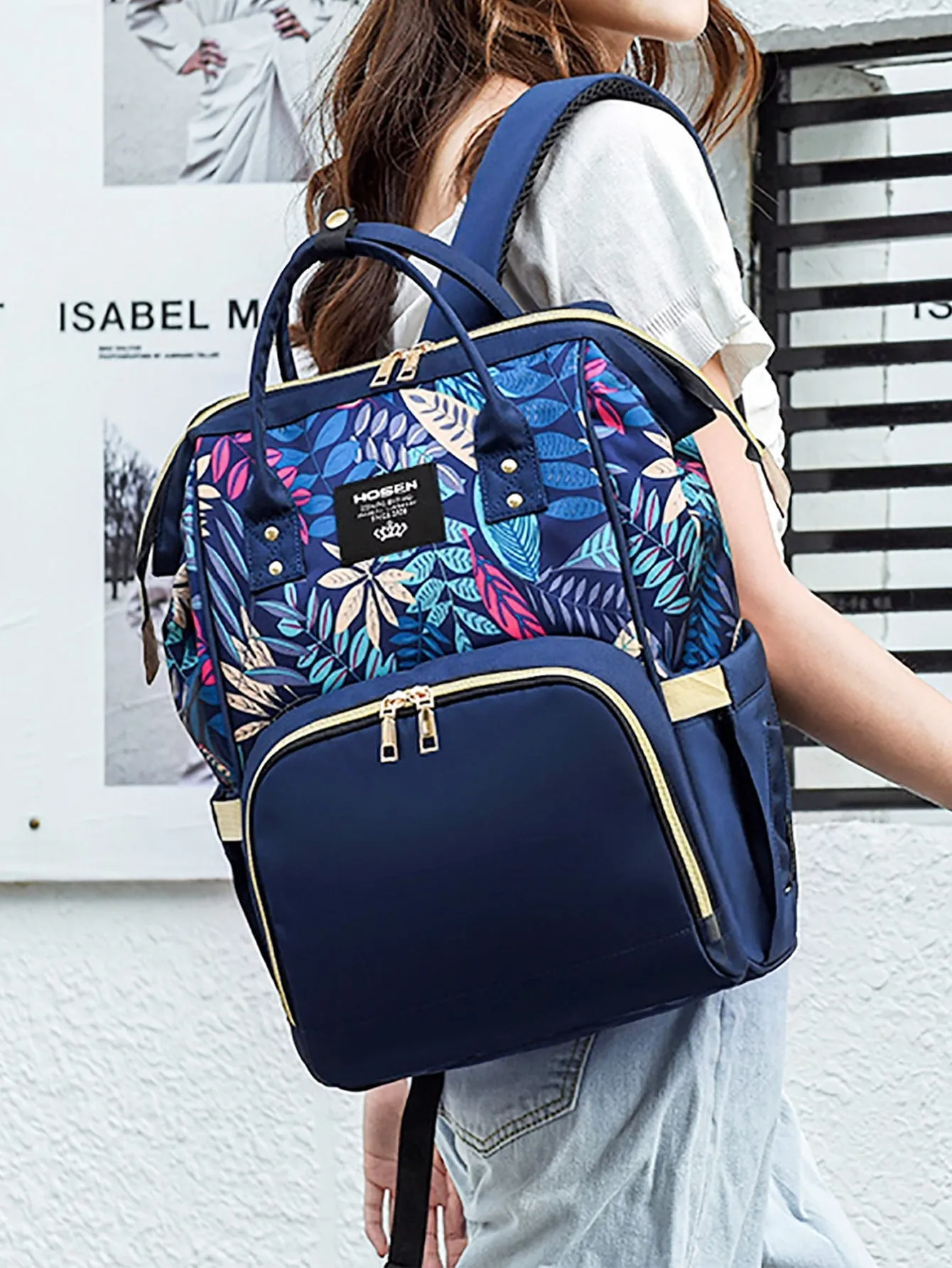 Leaf Graphic Pocket Front Backpack