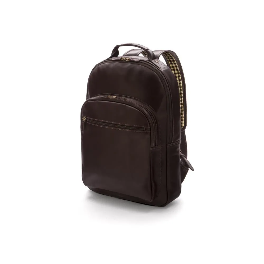 Leather 15" Laptop Backpack, Cambridge - Brown