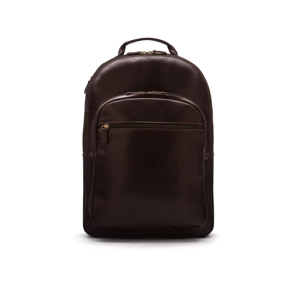 Leather 15" Laptop Backpack, Cambridge - Brown