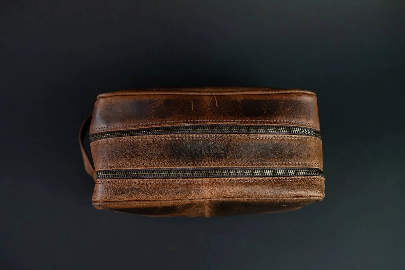 Leather Dopp Bag - Dark Walnut