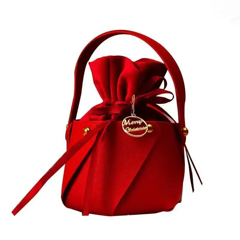 Leather Handbag With Velvet Cloth Apple Bag