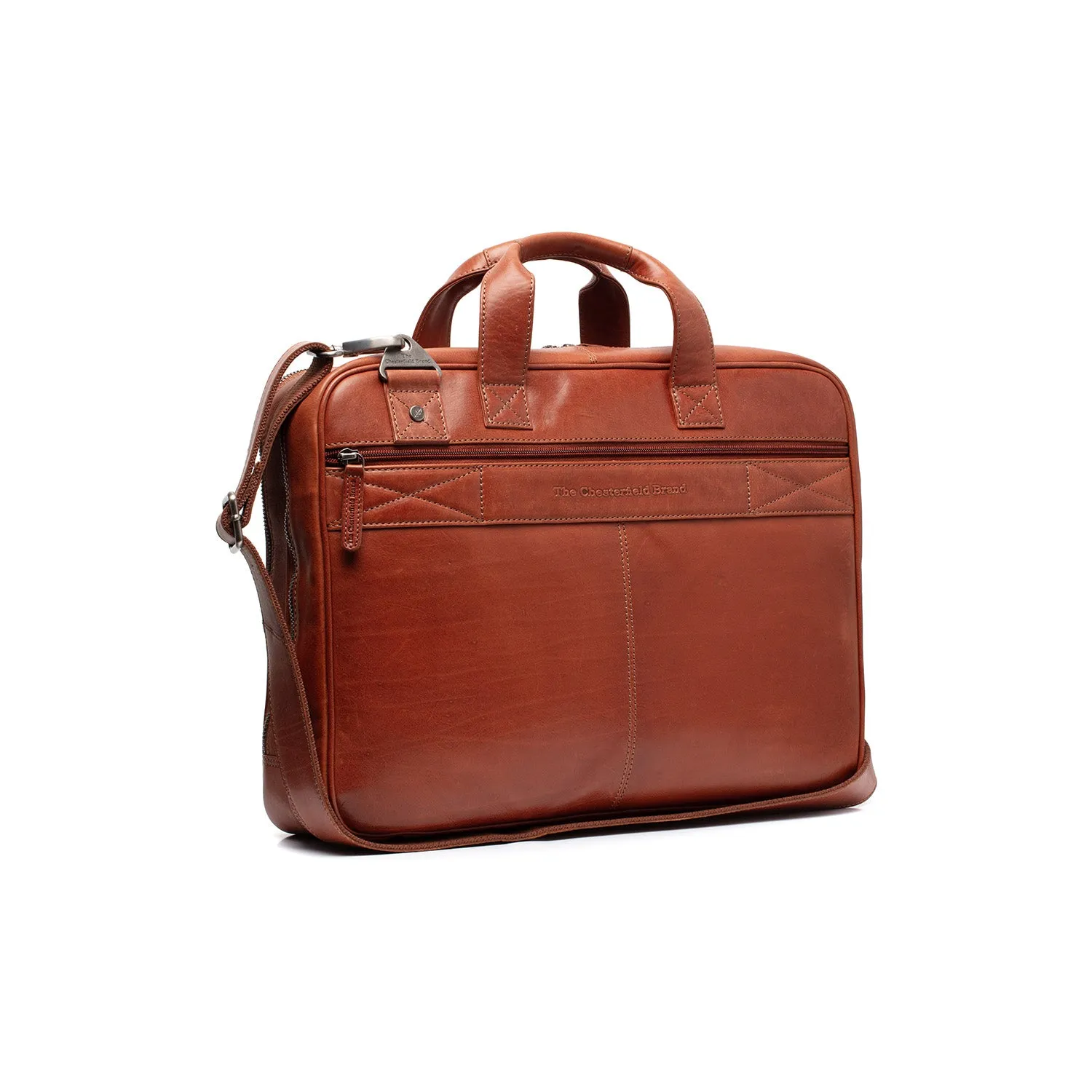 Leather Laptop Bag Cognac Iseo