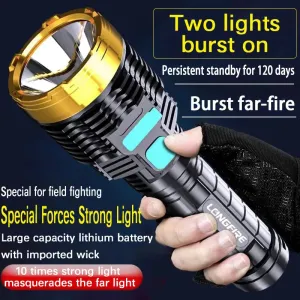 LED Flashlight Mini Portable USB Charging Strong Light Outdoor Camping Bicycle Lamp Emergency Lamp Ultra Bright Lighting light