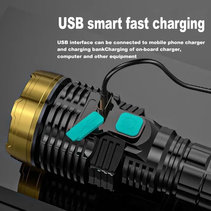 LED Flashlight Mini Portable USB Charging Strong Light Outdoor Camping Bicycle Lamp Emergency Lamp Ultra Bright Lighting light