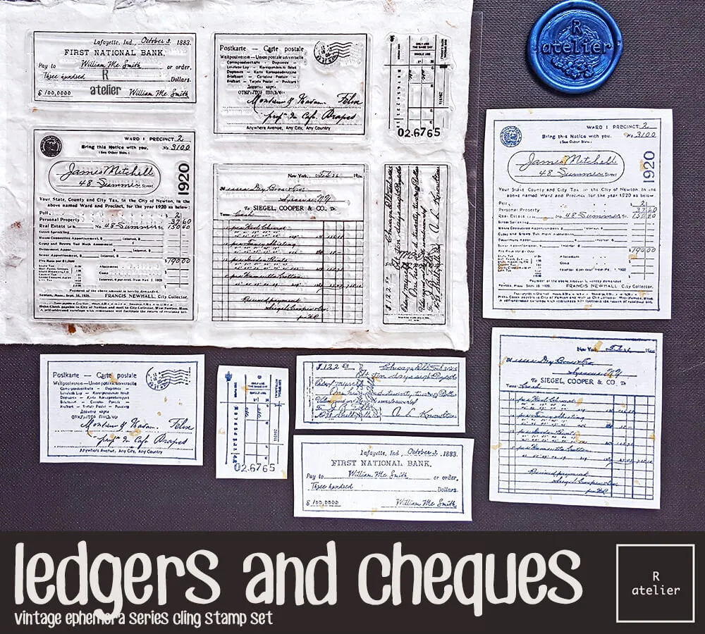 ledgers and cheques Scrapbooking Clear Stamps