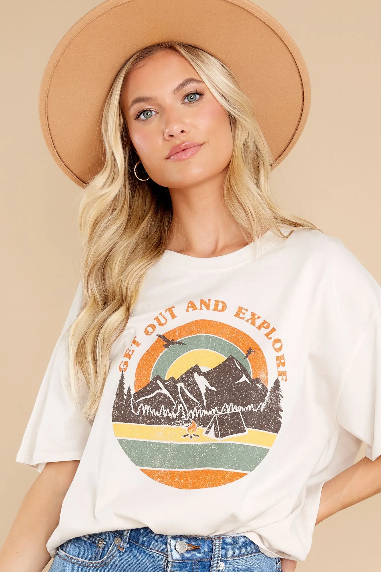 Let's Go Camping Sand Graphic Tee