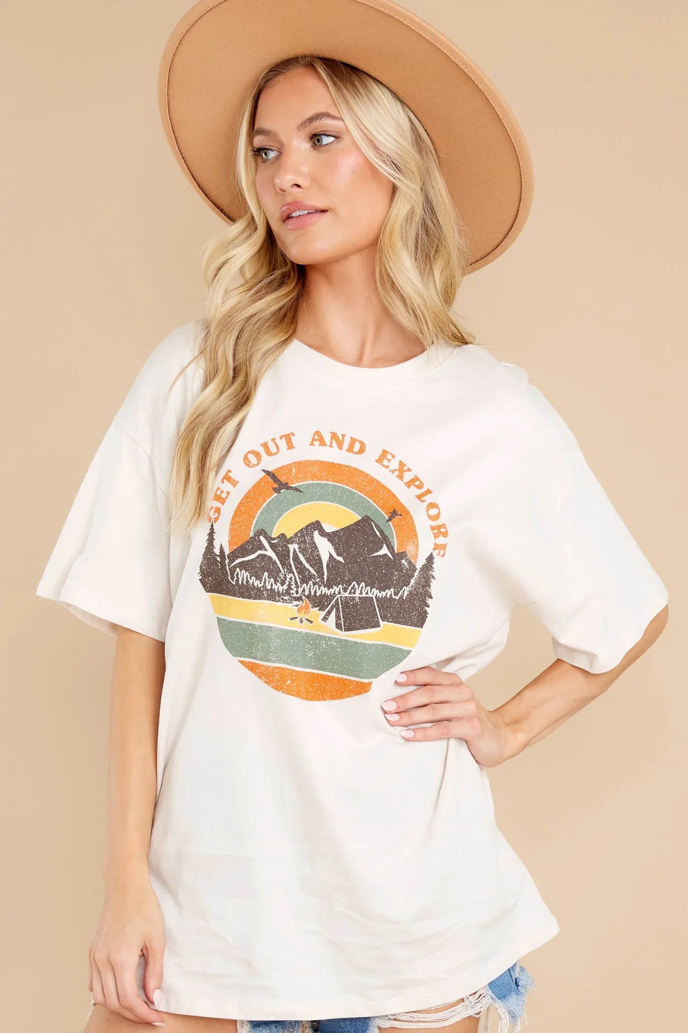 Let's Go Camping Sand Graphic Tee