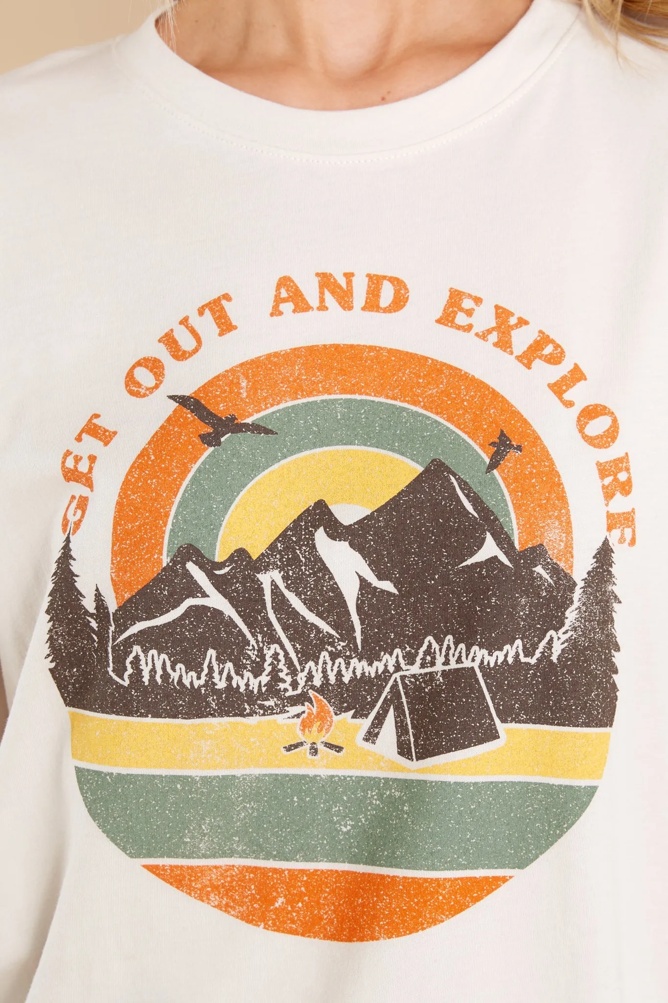 Let's Go Camping Sand Graphic Tee