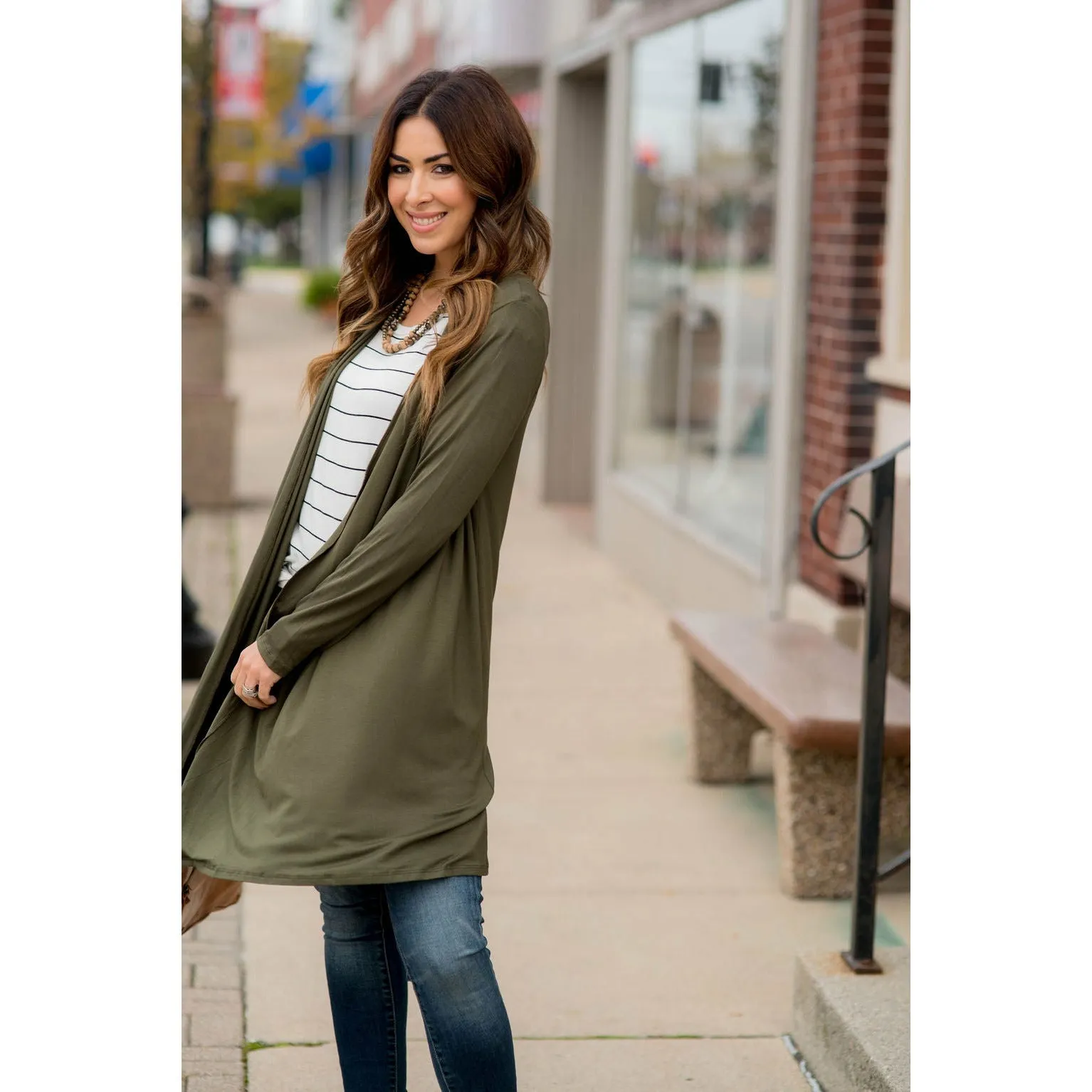 Lightweight Basic Tunic Cardigan