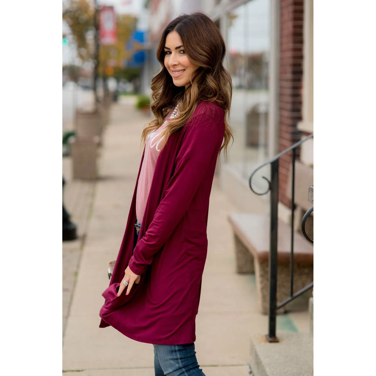 Lightweight Basic Tunic Cardigan