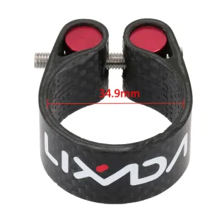 Lixada Carbon Fiber Seat Post Clamp Lightweight 30.2mm 34.9mm Cycling Accessory