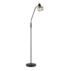 Marbell Black with Smoke Glass Retro Classic Floor Lamp