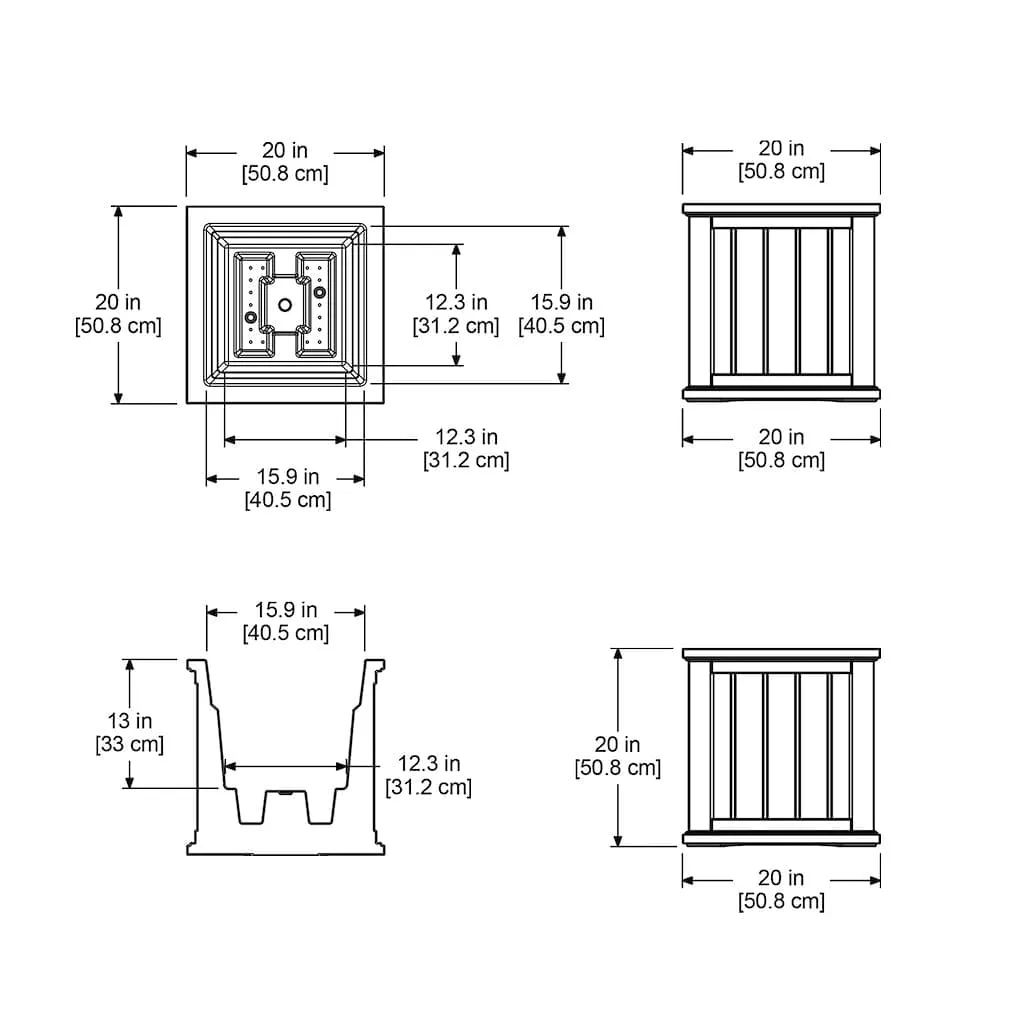 Mayne Cape Cod 20x20 Square Planter