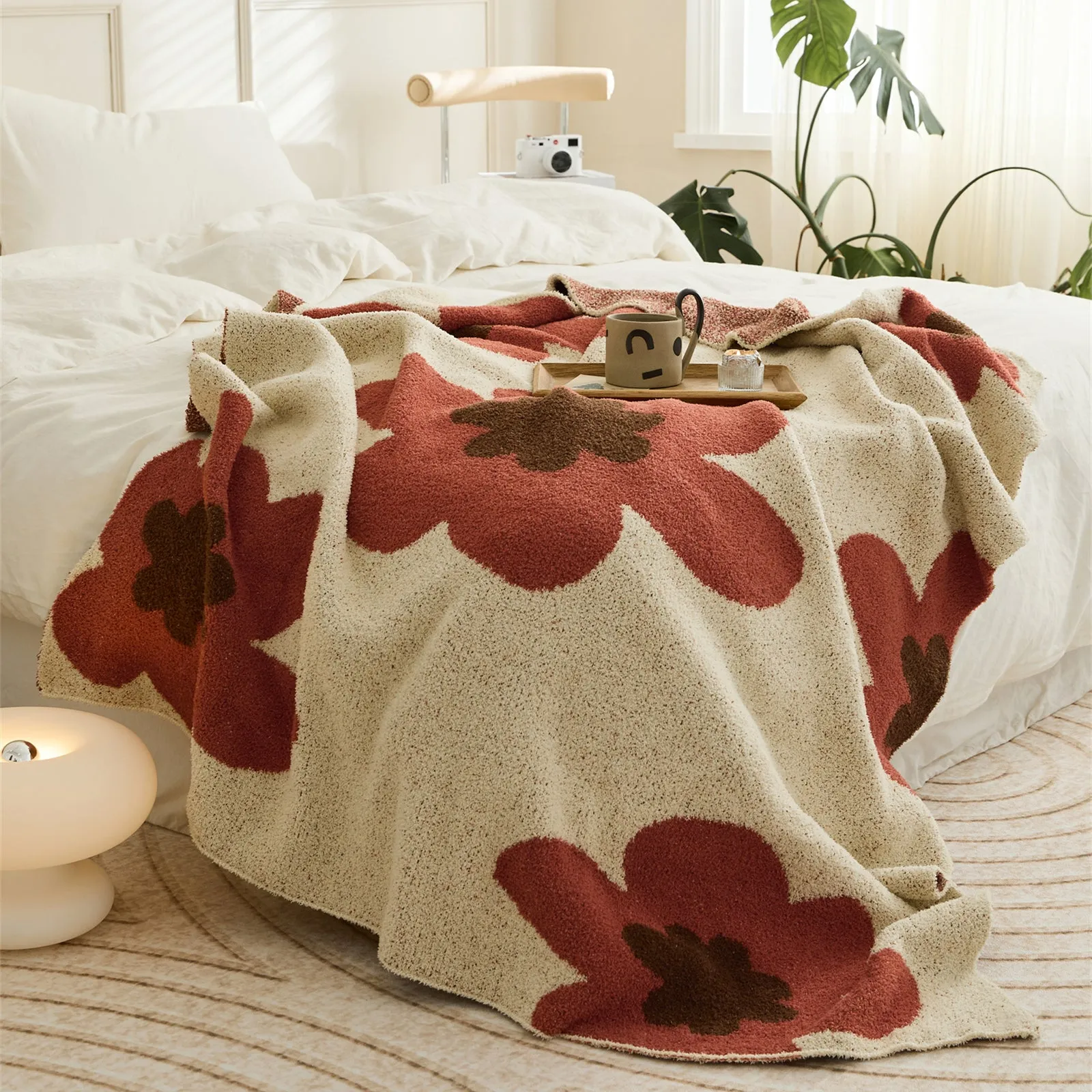 Microfiber Flower Throw-C