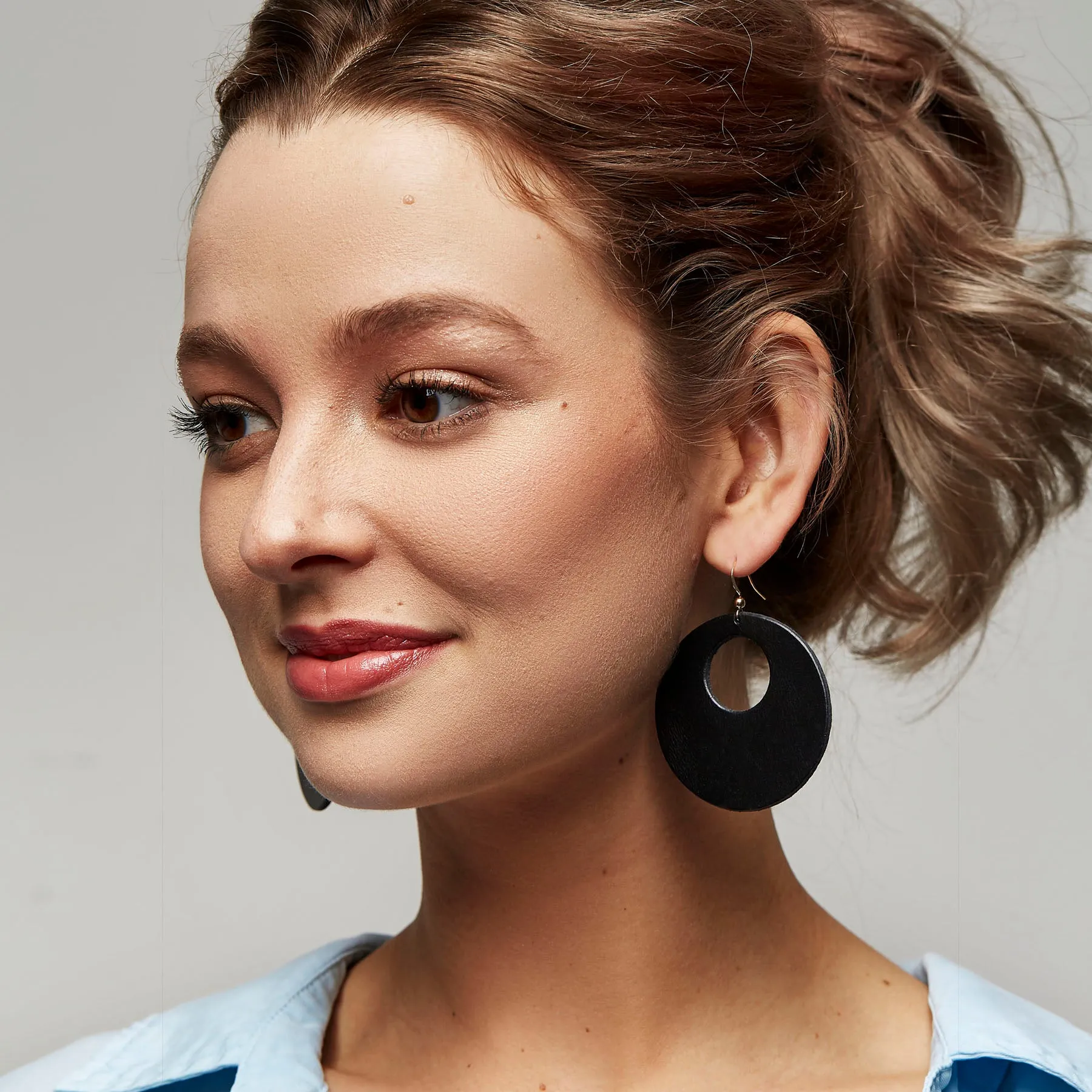 Midnight Revolve Leather Earrings