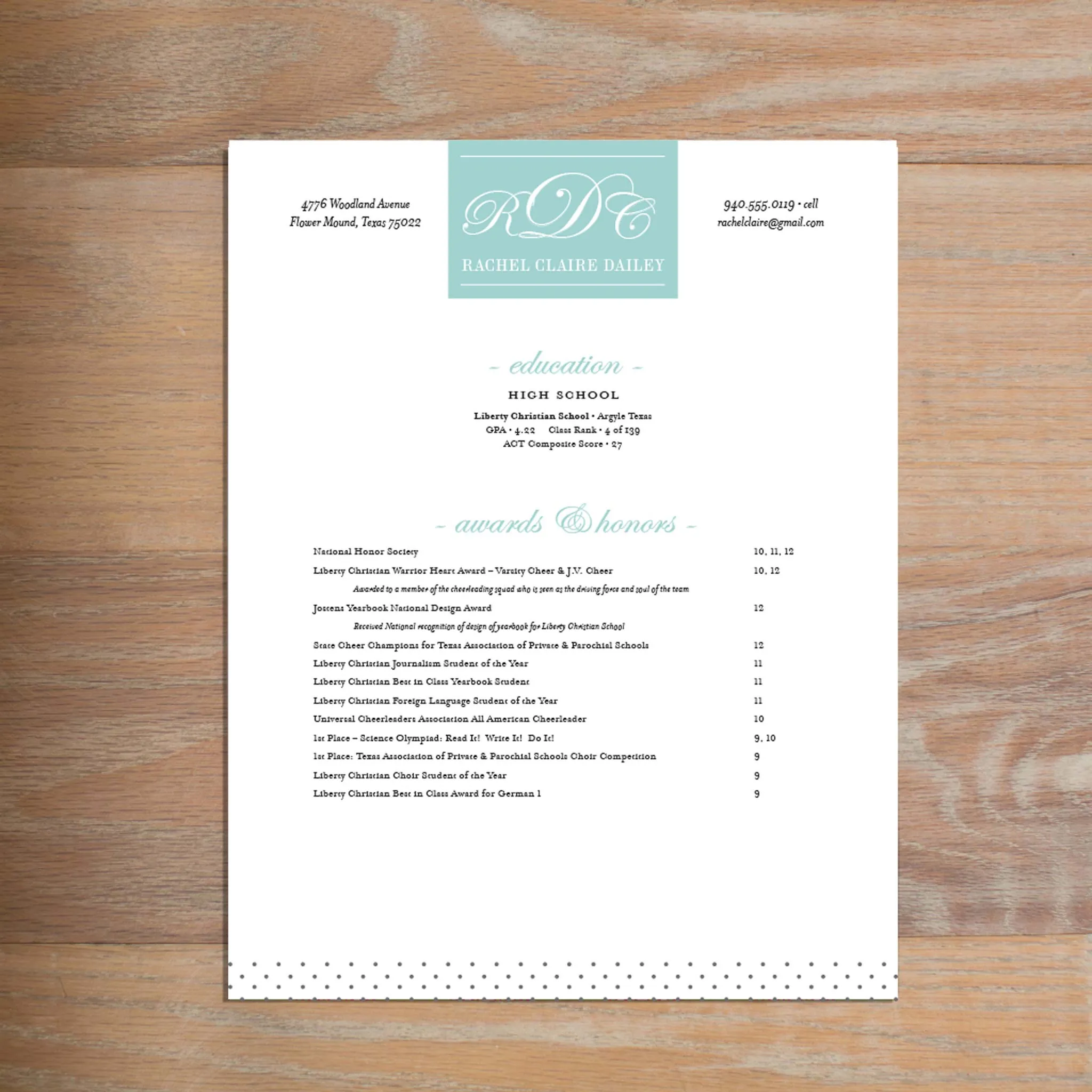 Monogram Block Custom Letterhead