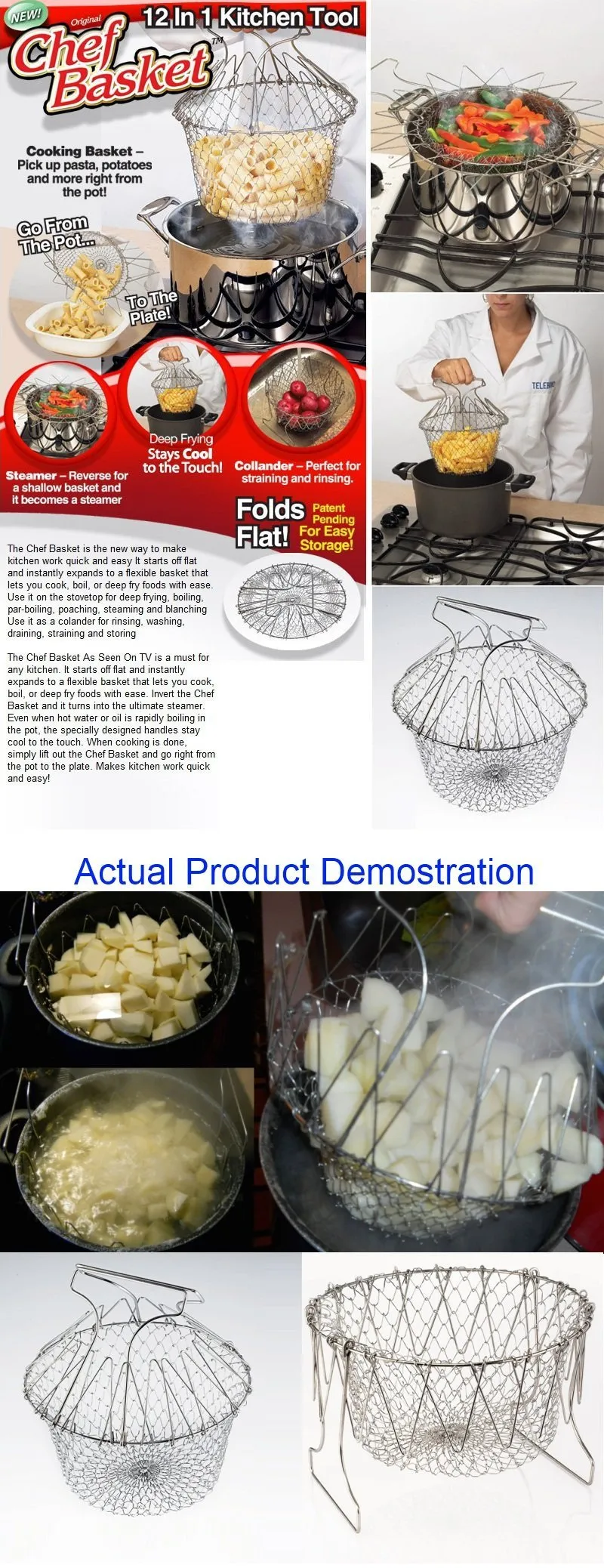 Multi-Functional Folding Chef Basket